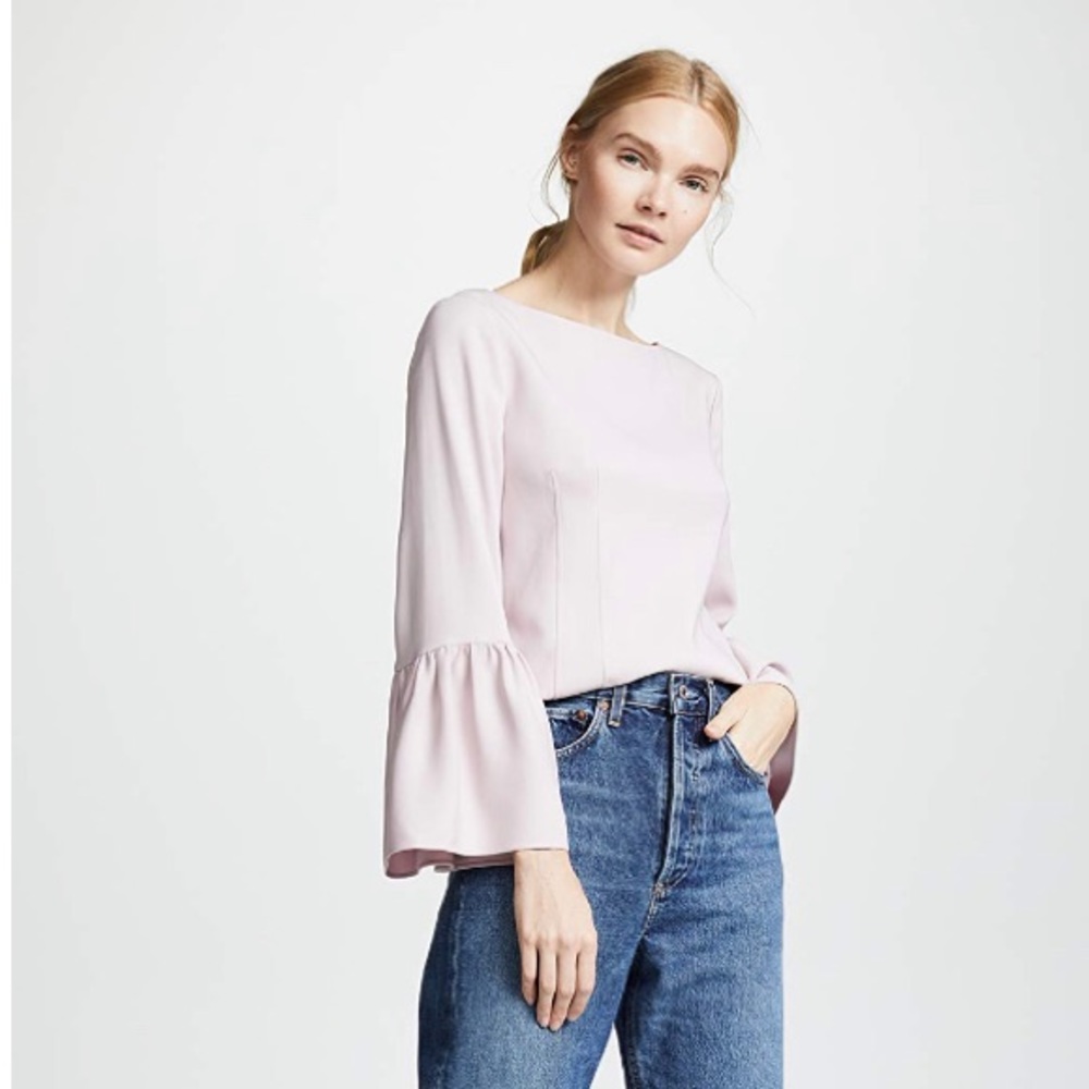 Tibi Corset Top w/ Bell Sleeves